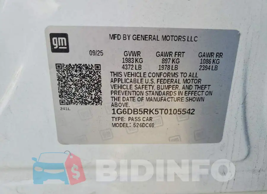 1G6DB5RK5T0105542 Photo# 12