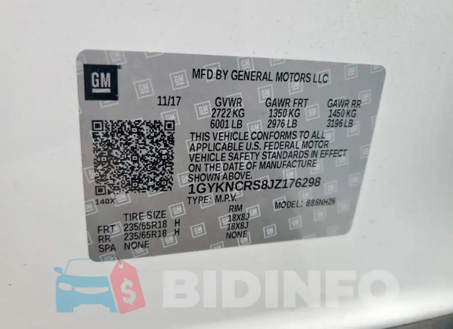 1GYKNCRS8JZ176298 Photo# 12
