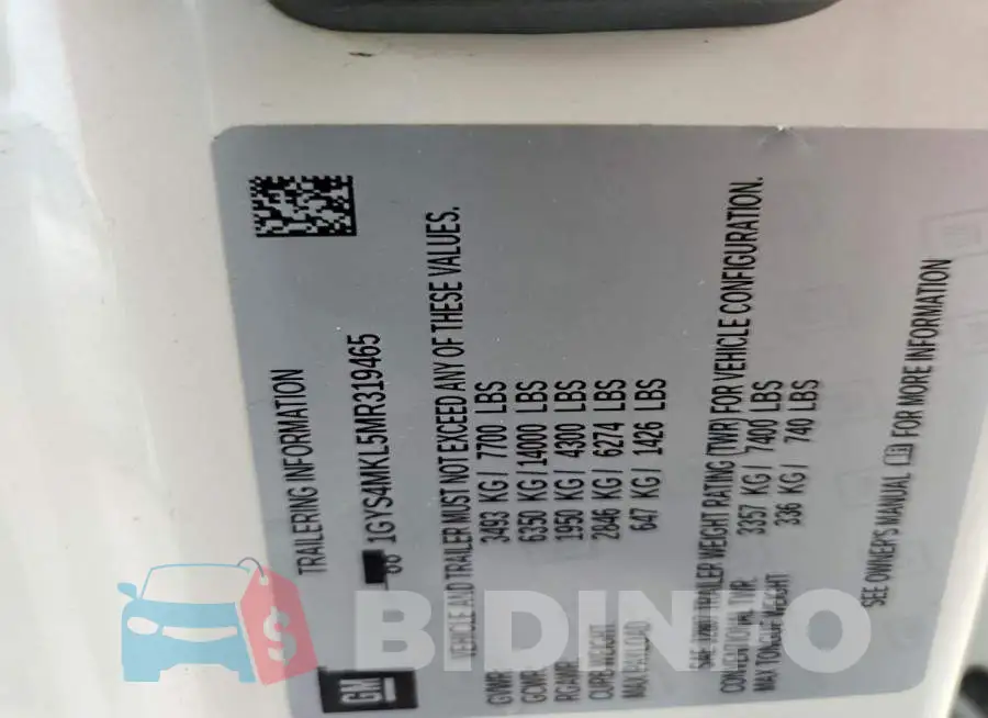 1GYS4MKL5MR319465 Photo# 13