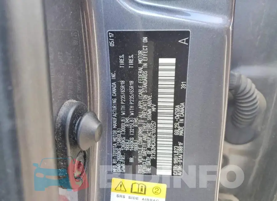 2T2BZMCAXHC100257 Photo# 13