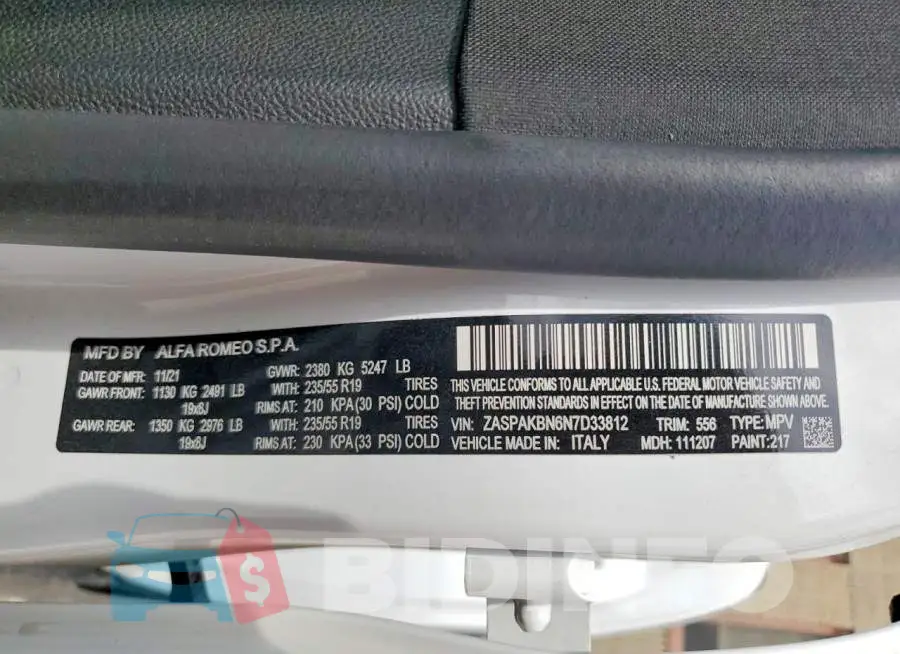 ZASPAKBN6N7D33812 Photo# 13