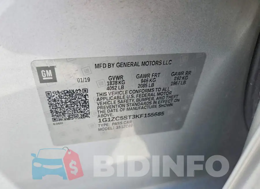 1G1ZC5ST3KF155685 Photo# 13