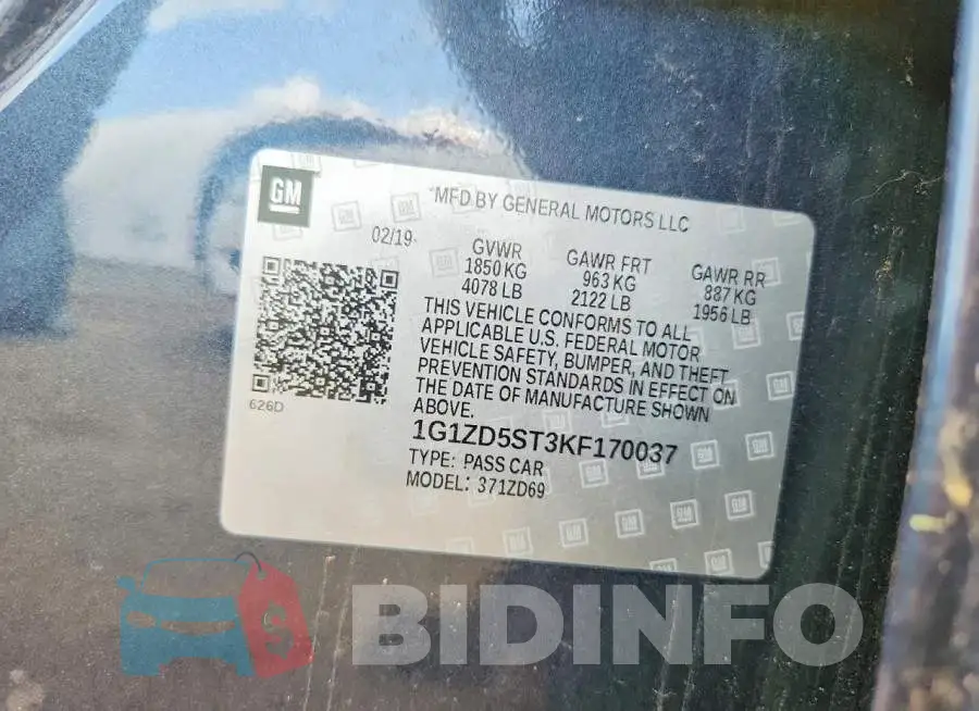 1G1ZD5ST3KF170037 Photo# 12