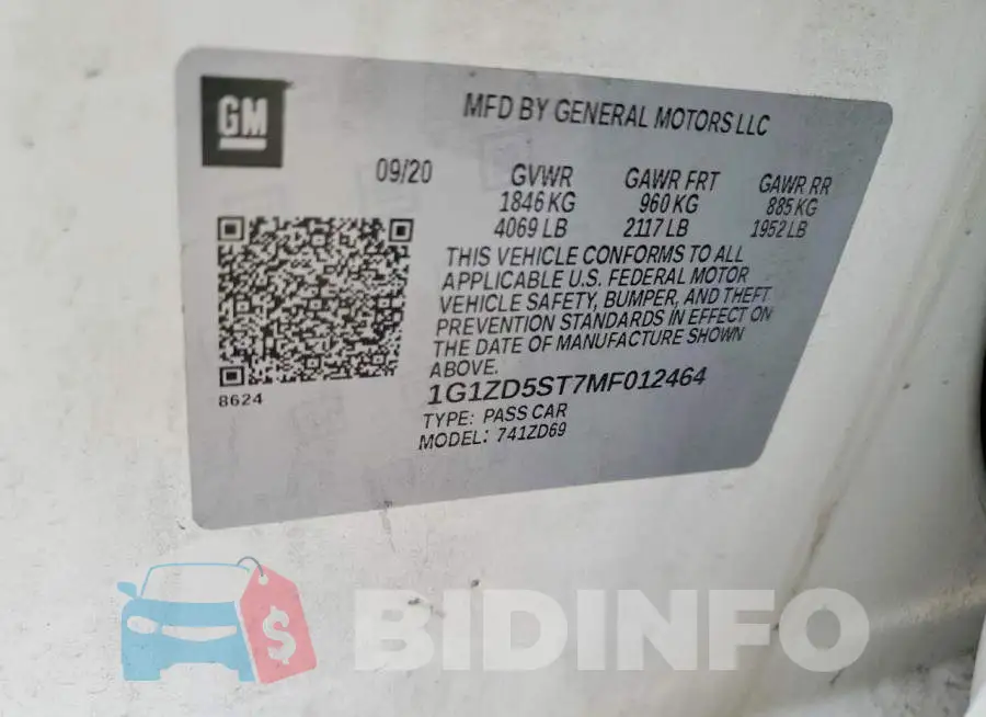 1G1ZD5ST7MF012464 Photo# 12