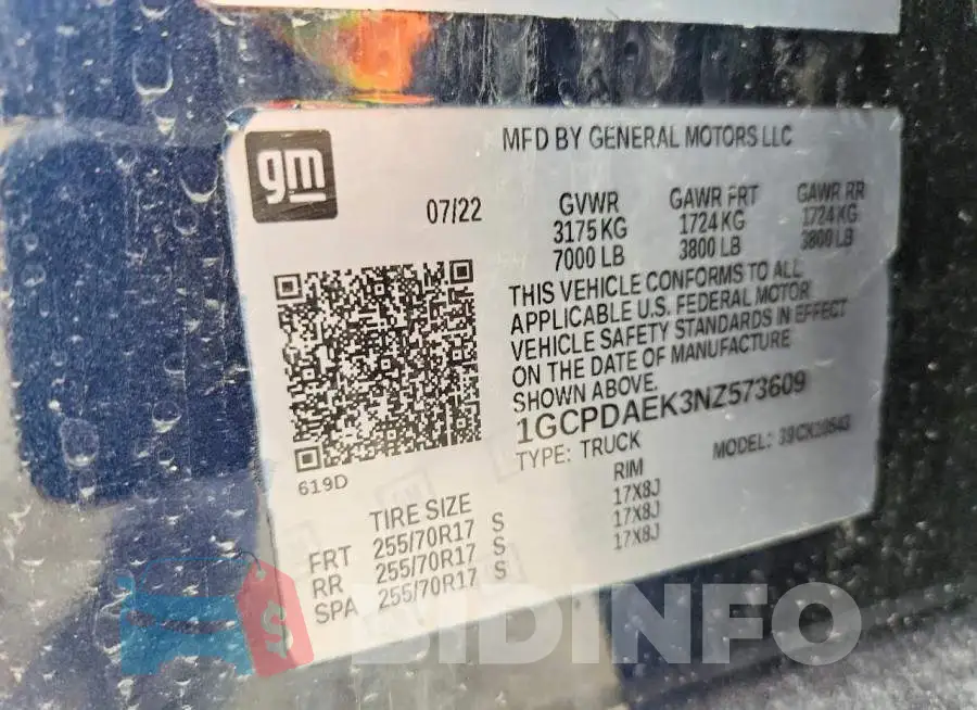 1GCPDAEK3NZ573609 Photo# 12