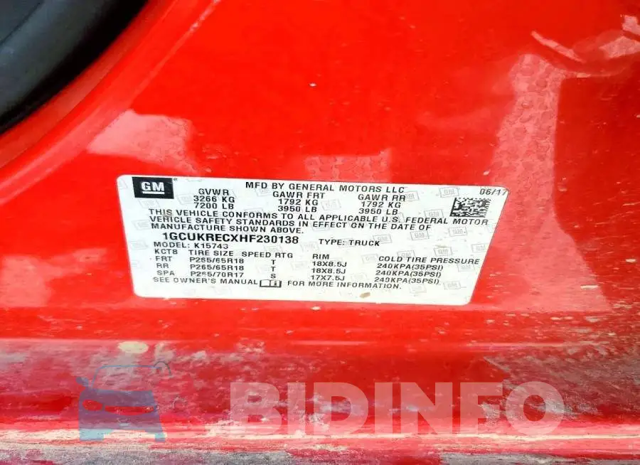 1GCUKRECXHF230138 Photo# 12