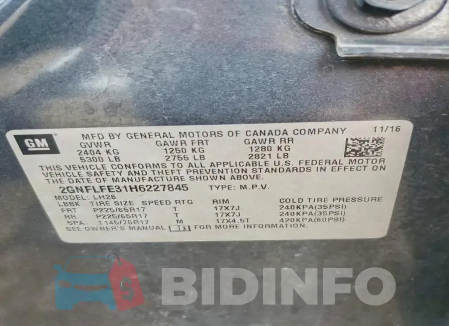 2GNFLFE31H6227845 Photo# 12