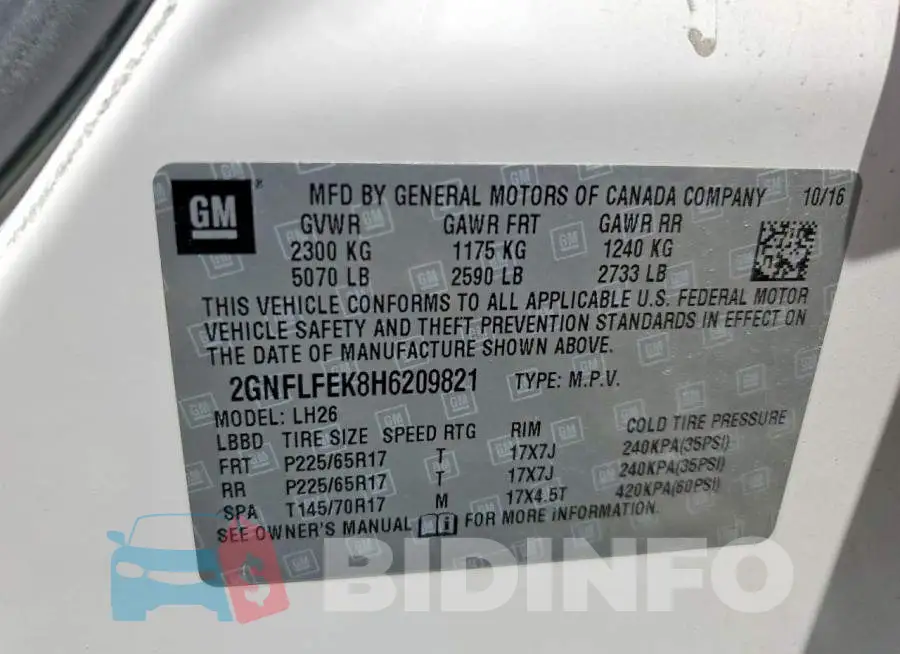 2GNFLFEK8H6209821 Photo# 13