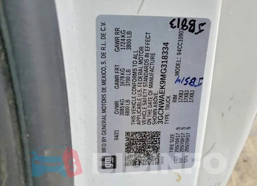 3GCNWAEK9MG318334 Photo# 12