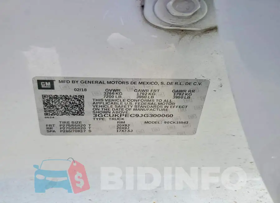 3GCUKPEC9JG300060 Photo# 12