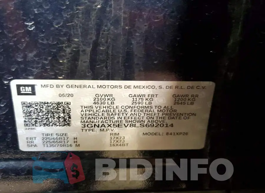 3GNAX5EV8LS692014 Photo# 13
