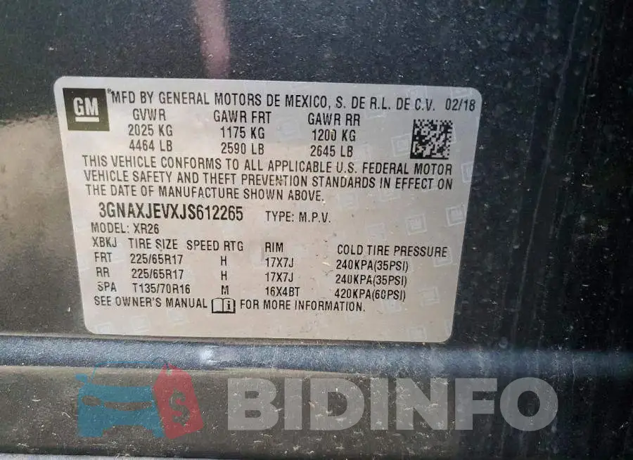 3GNAXJEVXJS612265 Photo# 13