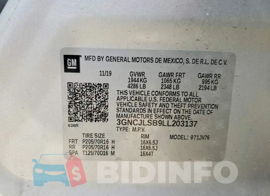 3GNCJLSB9LL203137 Photo# 13