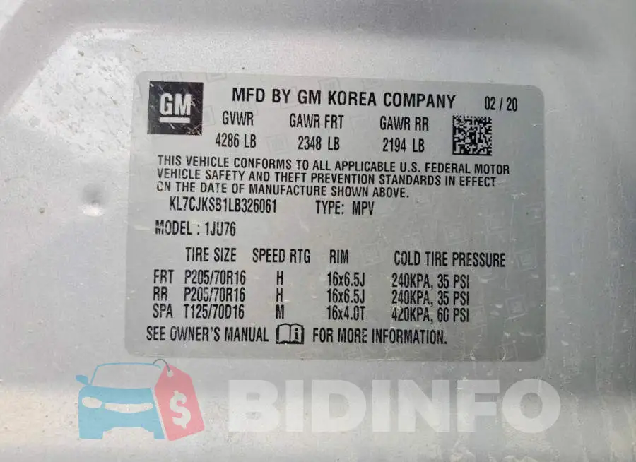 KL7CJKSB1LB326061 Photo# 13