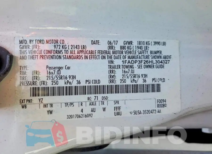 1FADP3F26HL304327 Photo# 13