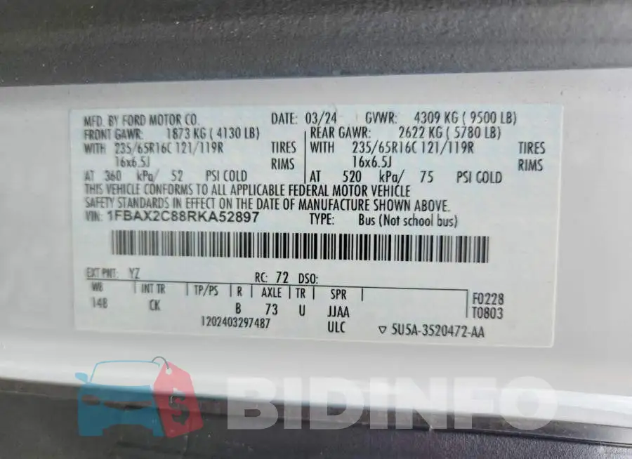 1FBAX2C88RKA52897 Photo# 13