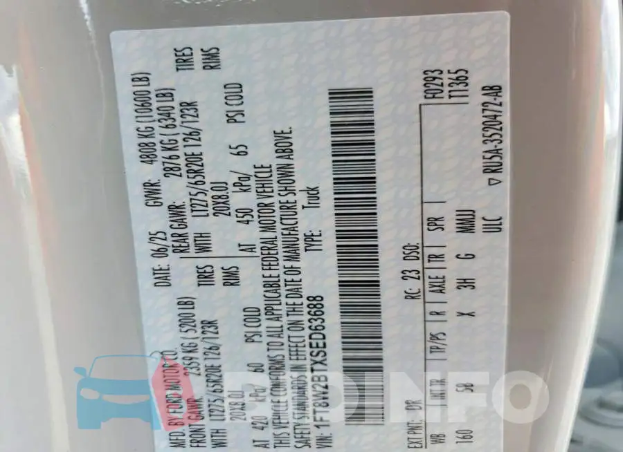 1FT8W2BTXSED63688 Photo# 11