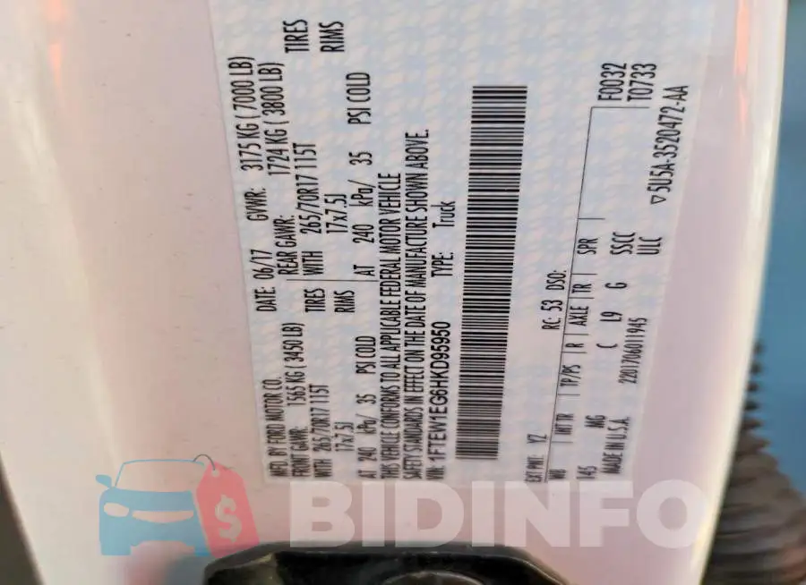 1FTEW1EG6HKD95950 Photo# 12