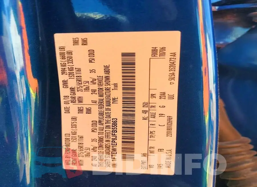 1FTEW1EP8JFB55863 Photo# 12