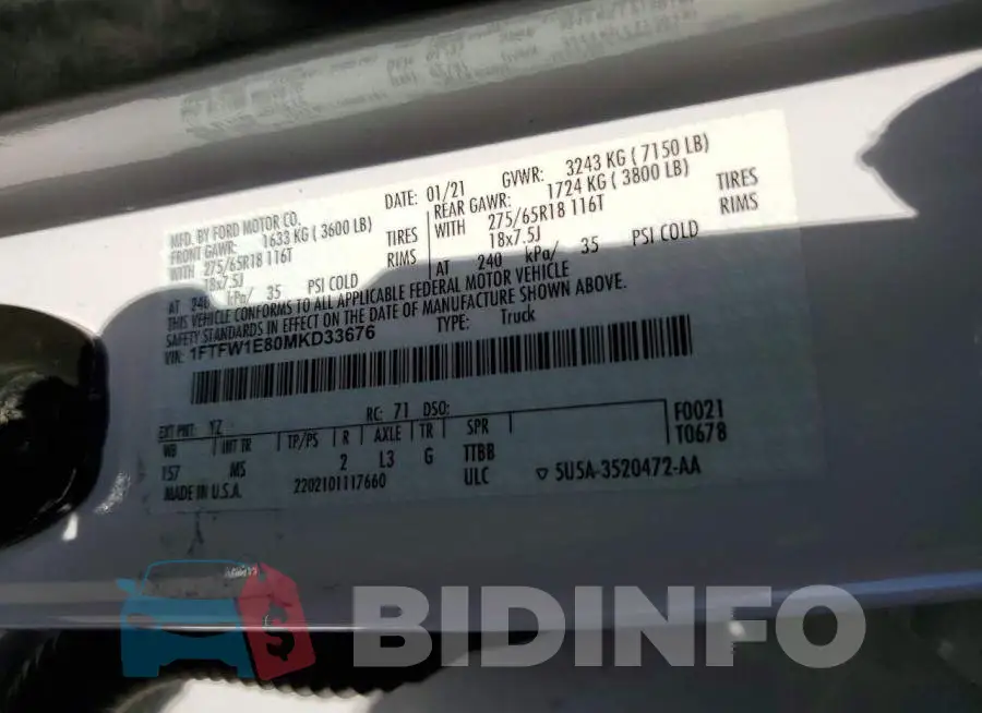 1FTFW1E80MKD33676 Photo# 12