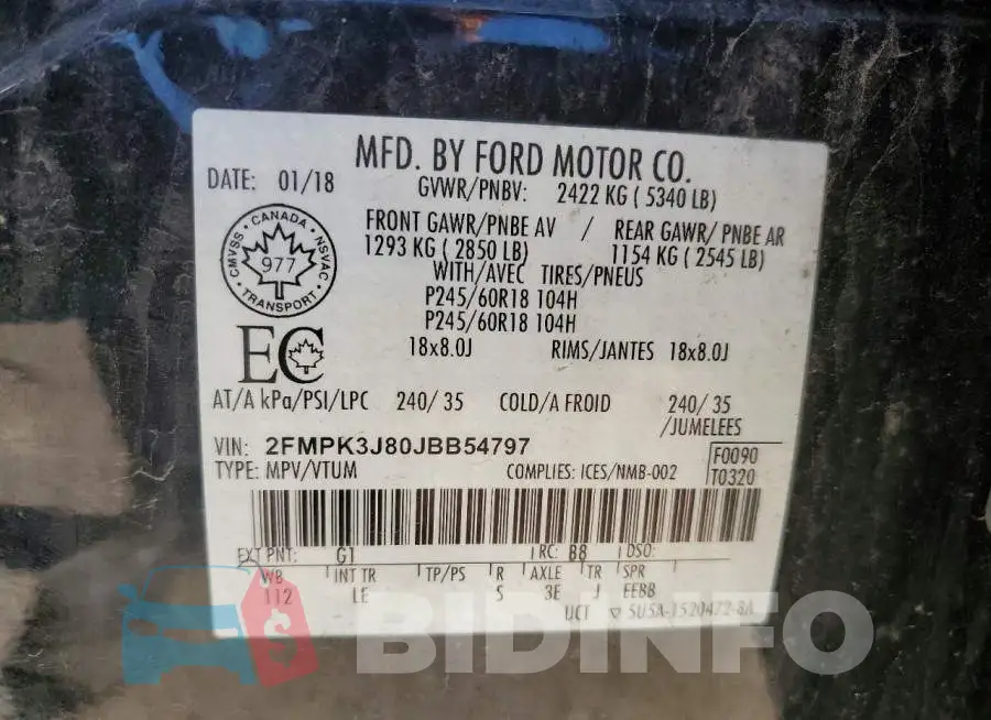 2FMPK3J80JBB54797 Photo# 13