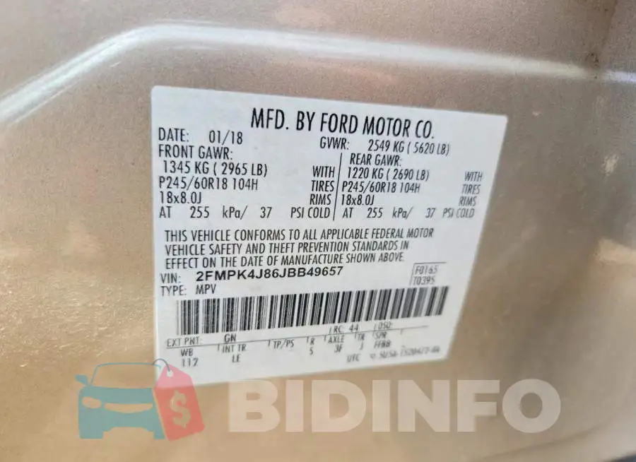 2FMPK4J86JBB49657 Photo# 12
