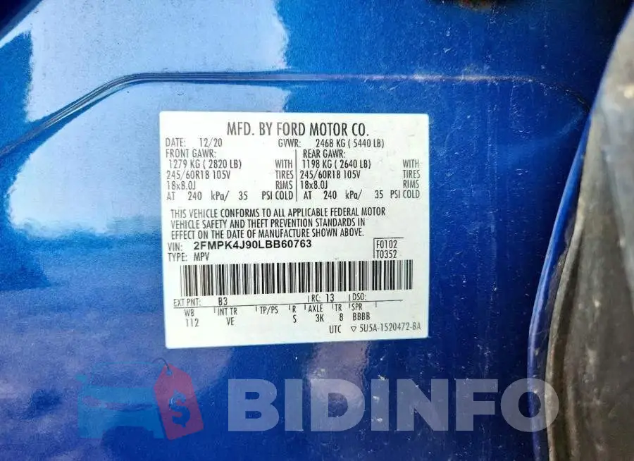 2FMPK4J90LBB60763 Photo# 13