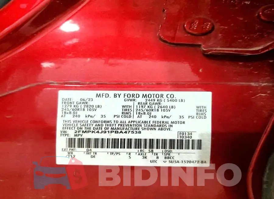 2FMPK4J91PBA47538 Photo# 13