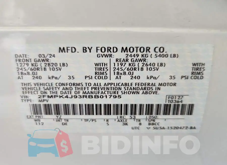 2FMPK4J93RBB01795 Photo# 13