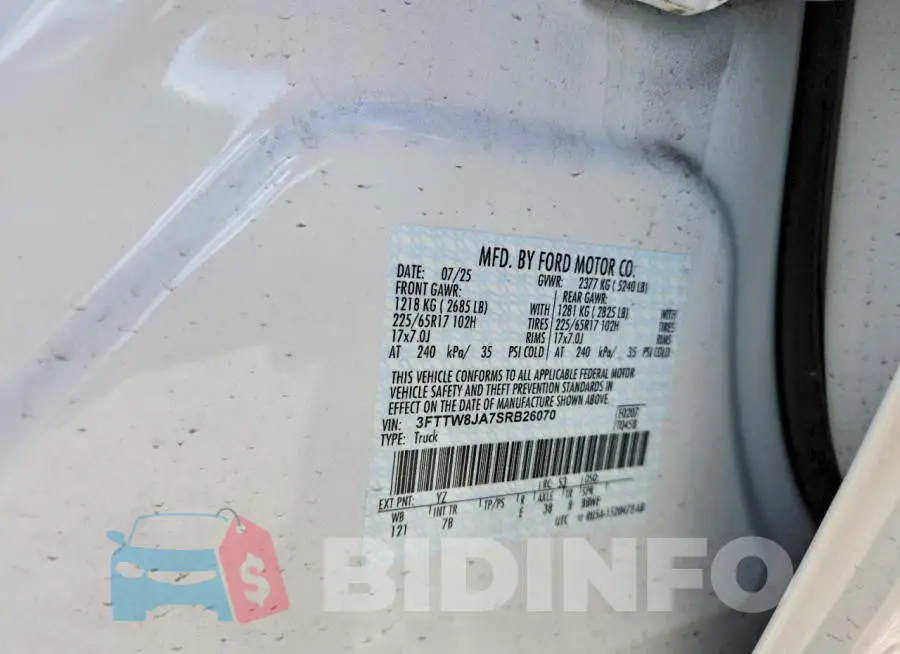 3FTTW8JA7SRB26070 Photo# 12