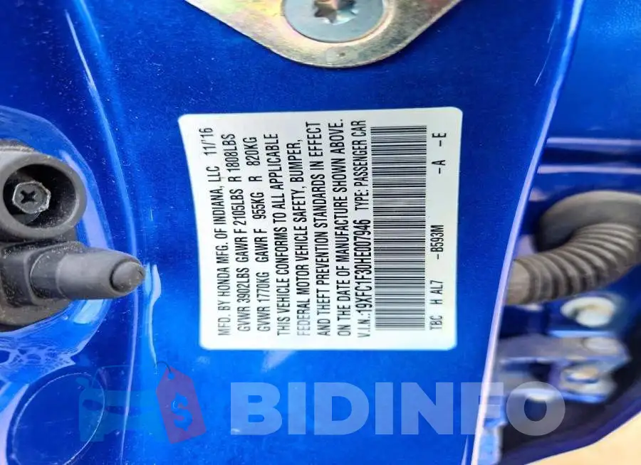 19XFC1F30HE007946 Photo# 12