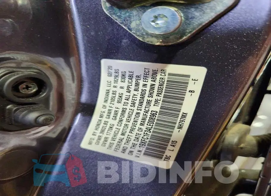 19XFC1F34LE008963 Photo# 12