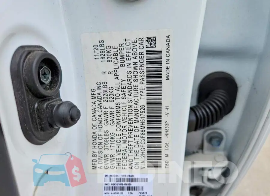2HGFC2F86MH517526 Photo# 12