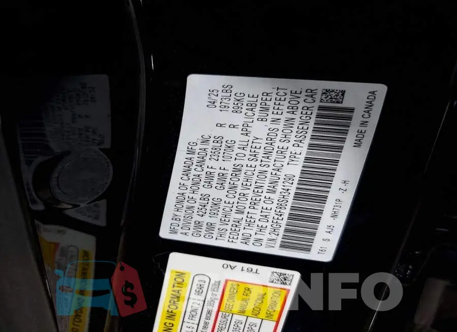 2HGFE4F86SH341290 Photo# 12