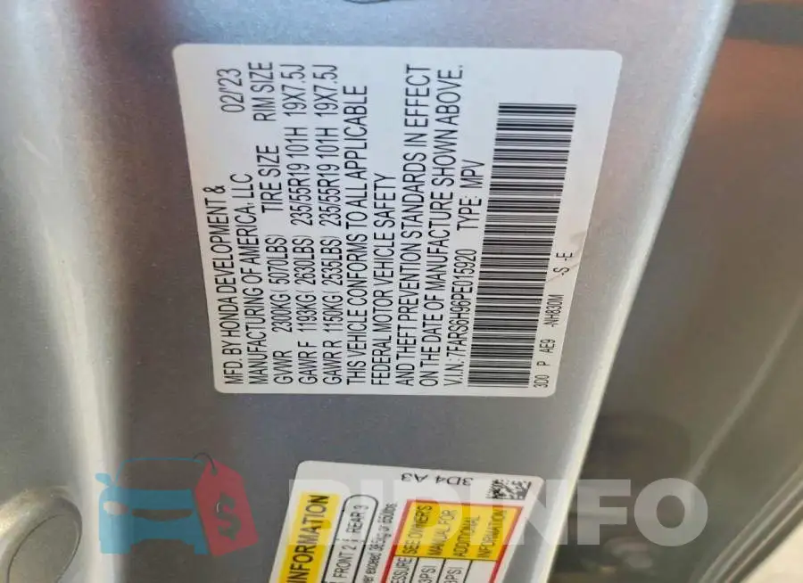 7FARS6H96PE015920 Photo# 13