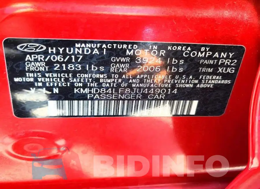 KMHD84LF8JU449014 Photo# 12
