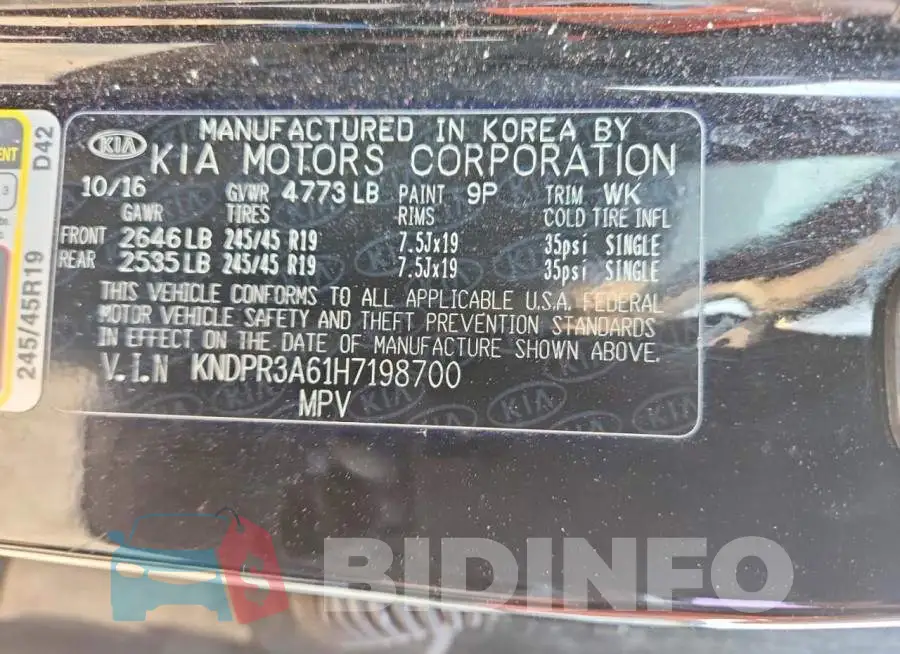 KNDPR3A61H7198700 Photo# 13