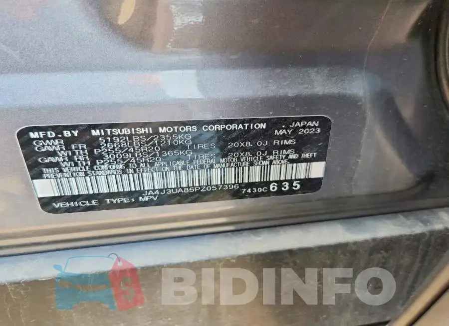 JA4J3UA85PZ057396 Photo# 14