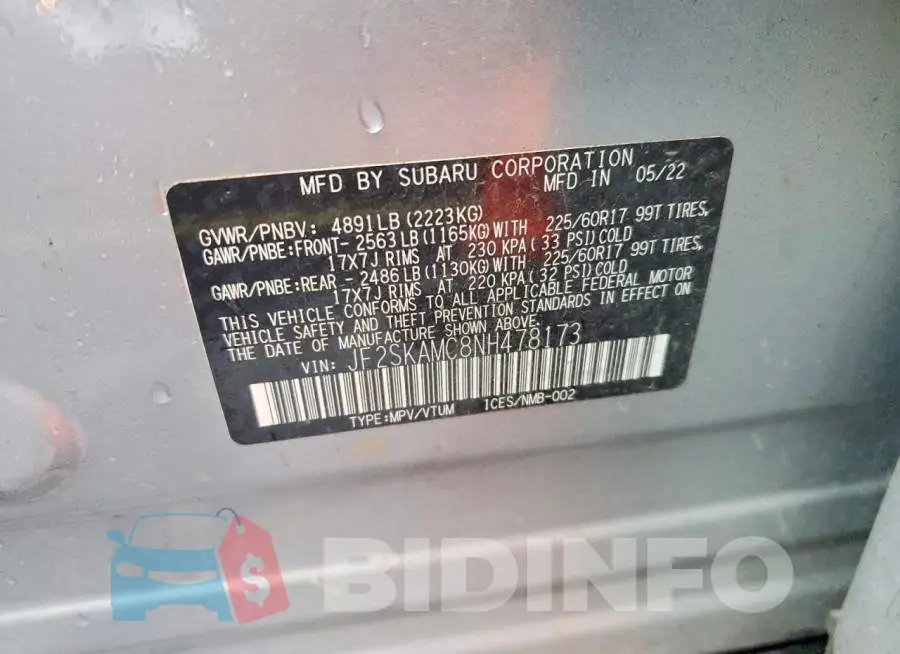 JF2SKAMC8NH478173 Photo# 13