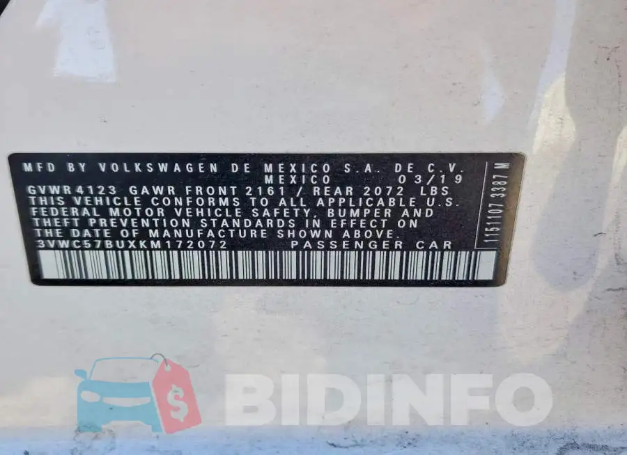3VWC57BUXKM172072 Photo# 13