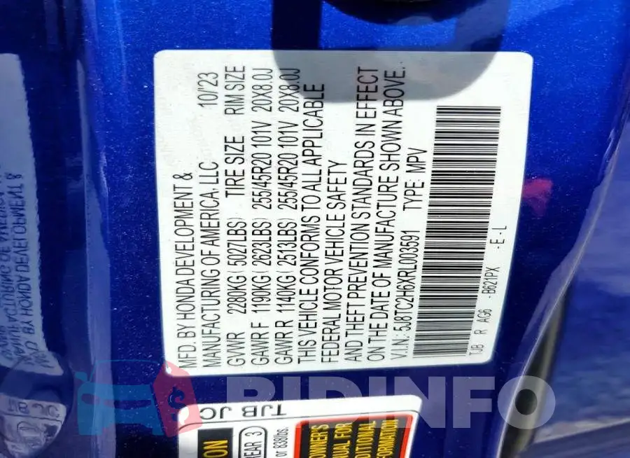 5J8TC2H6XRL003591 Photo# 12