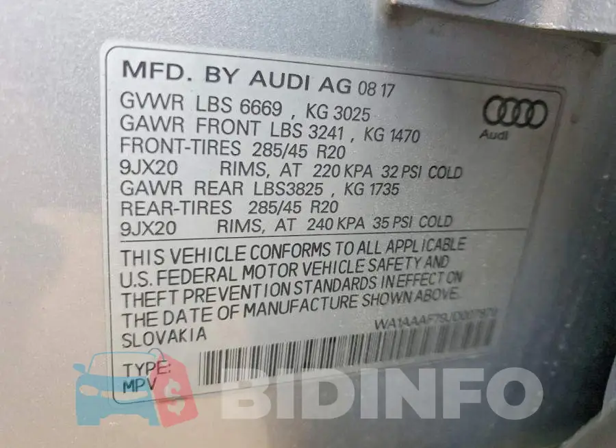 WA1AAAF79JD007870 Photo# 13