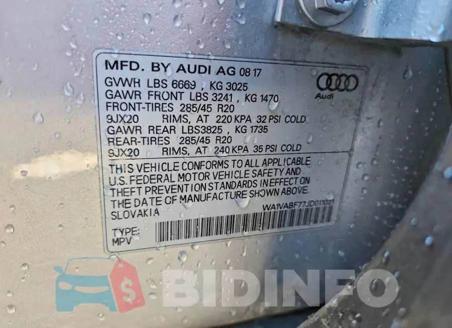 WA1VABF77JD011021 Photo# 13