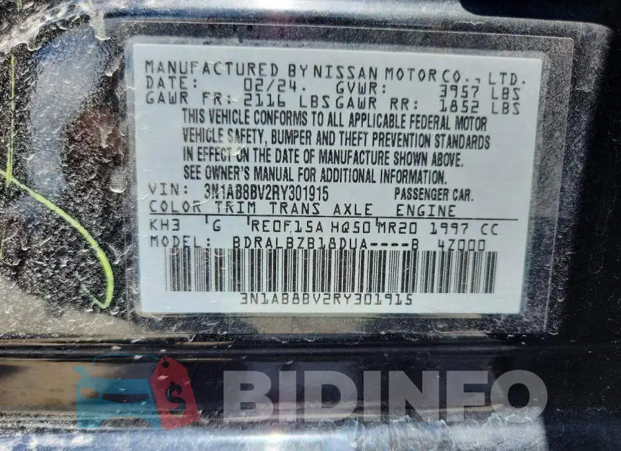 3N1AB8BV2RY301915 Photo# 12