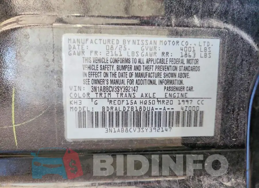 3N1AB8CV3SY392147 Photo# 12