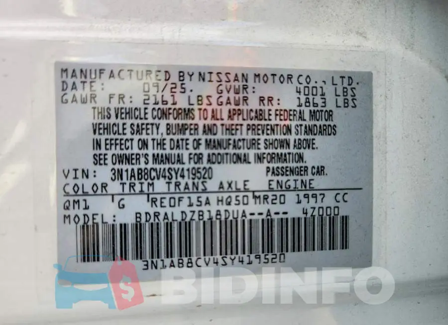 3N1AB8CV4SY419520 Photo# 12