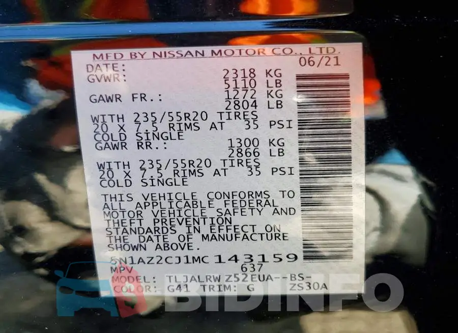 5N1AZ2CJ1MC143159 Photo# 14