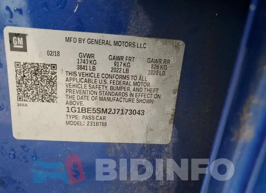 1G1BE5SM2J7173043 Photo# 12