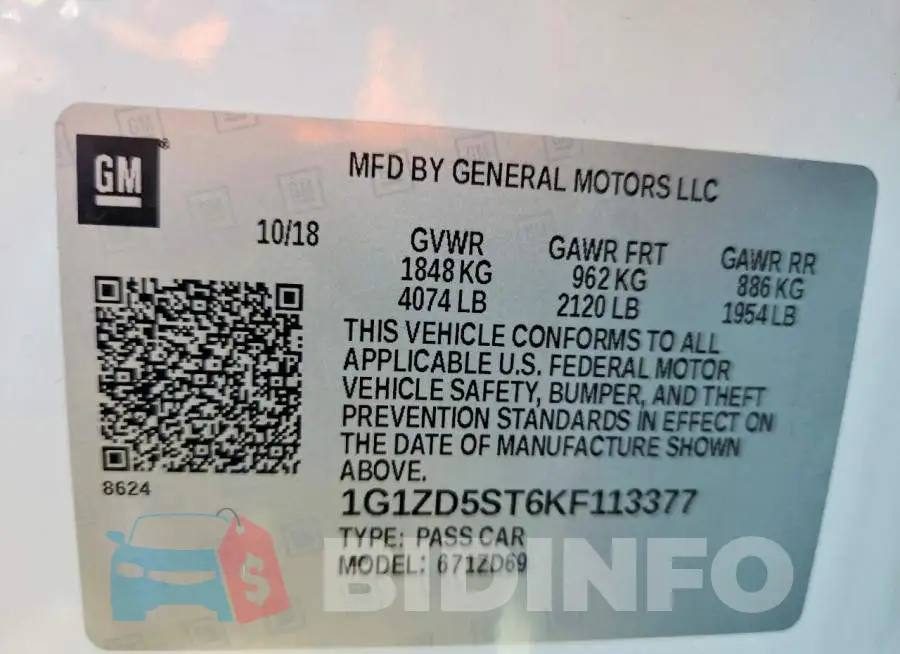 1G1ZD5ST6KF113377 Photo# 12