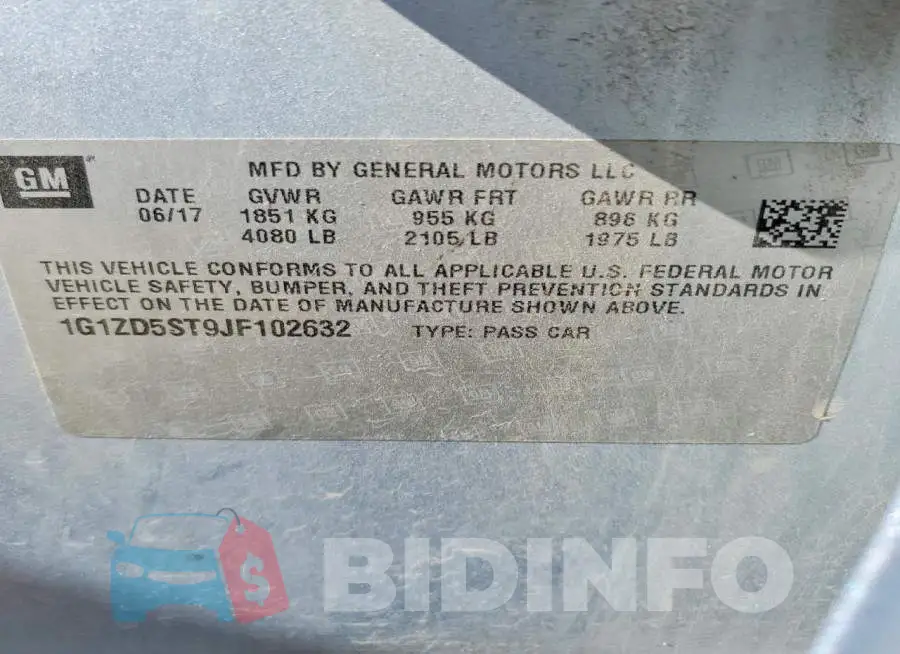 1G1ZD5ST9JF102632 Photo# 13